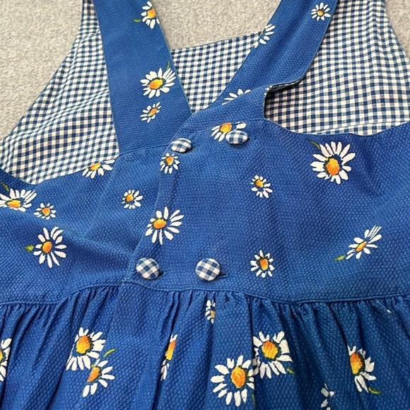 Prairie Cottage Floral Midi Pinafore Dress Small Daisy Fairy Whimsical Country - Picture 9 of 13
